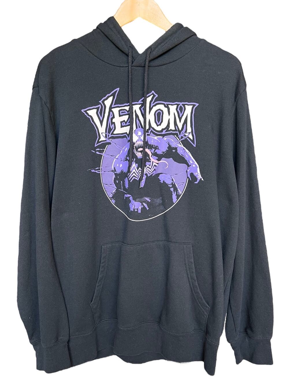 Marvel Venom Hoodie Purple Graphic Print Pullover Black Large